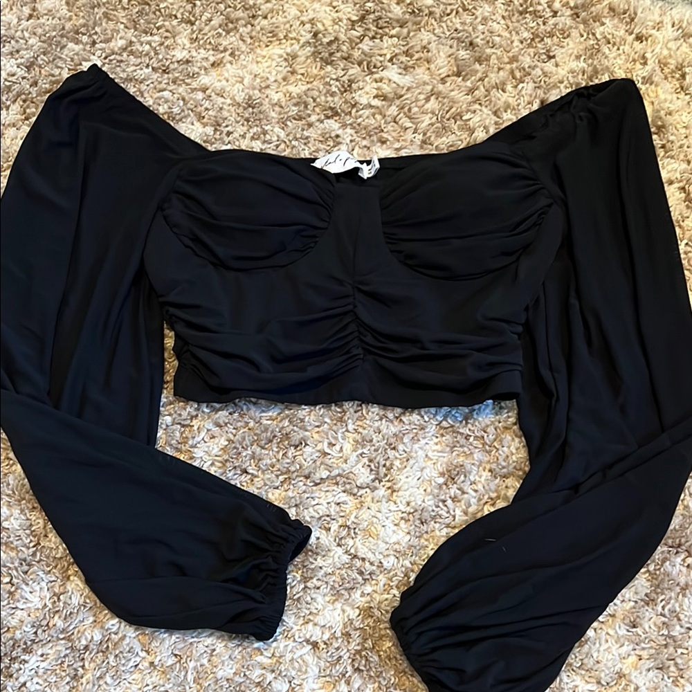 Elegant Black Off-Shoulder Women's Top